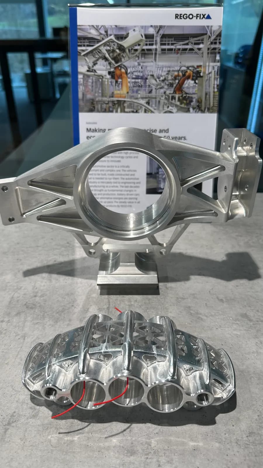 Machined aerospace structural component staged for inspection